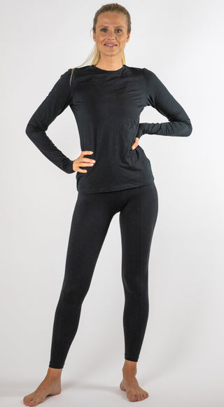 Wool longsleeve top Black
