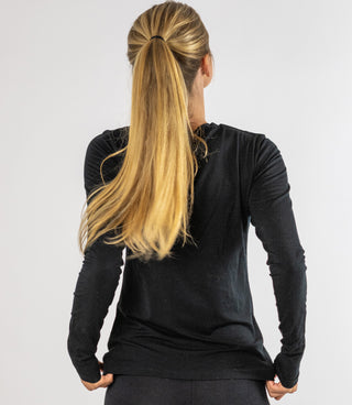 Wool longsleeve top Black