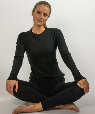 Wool longsleeve top Black
