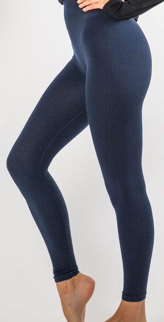 Wool seamless supportive tights Navy