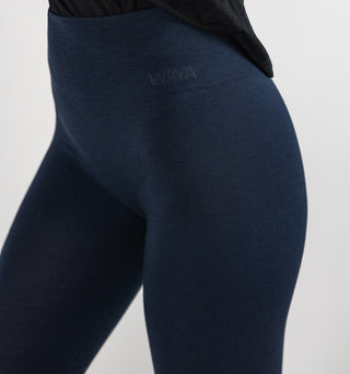 Wool seamless supportive tights Navy