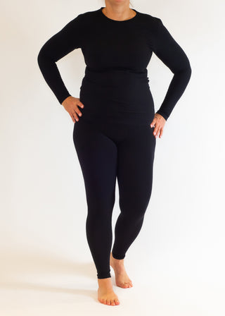 Wool longsleeve top Black